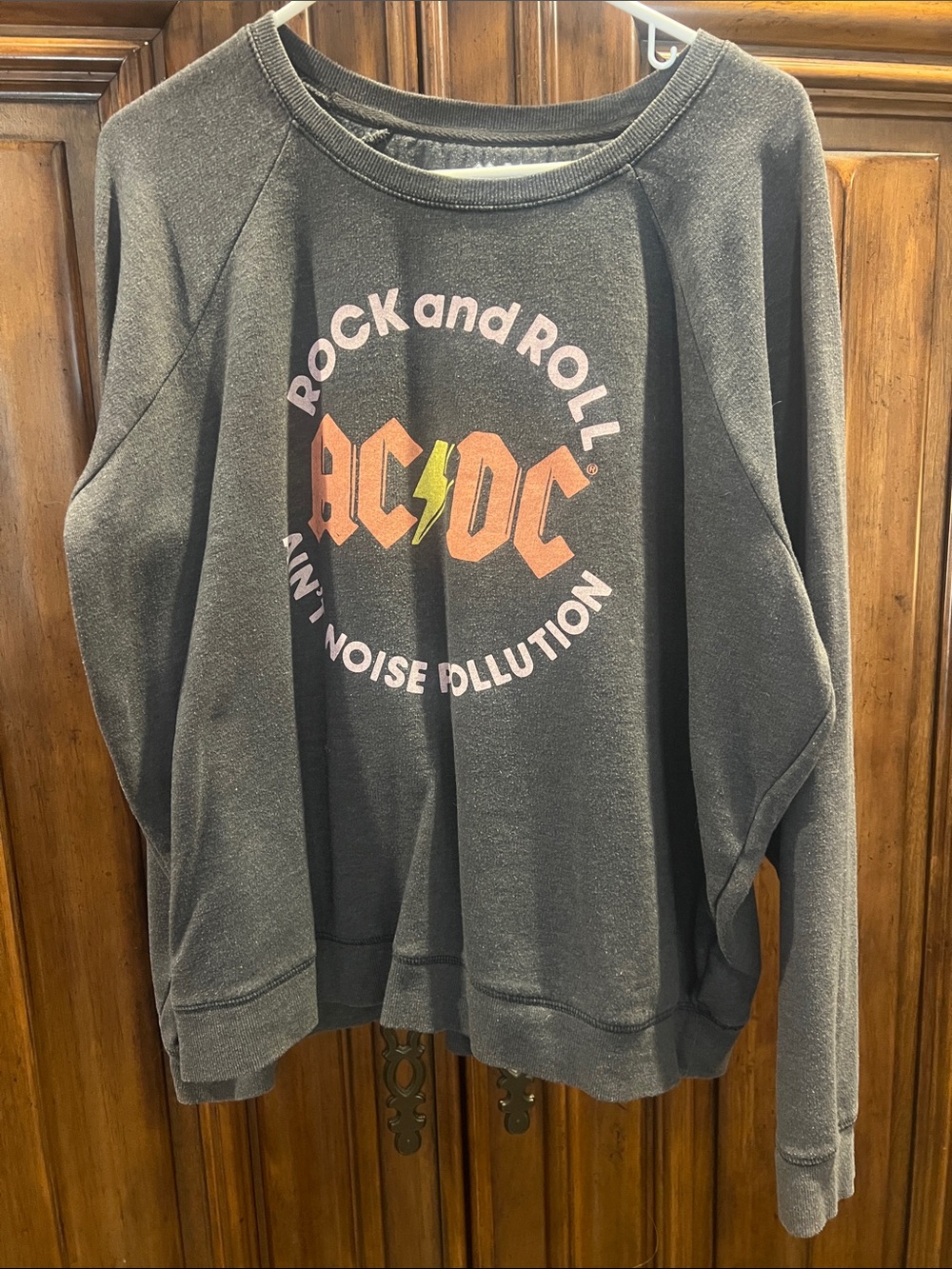 AC/DC Black Crewneck Sweatshirt with Red and Yellow Logo